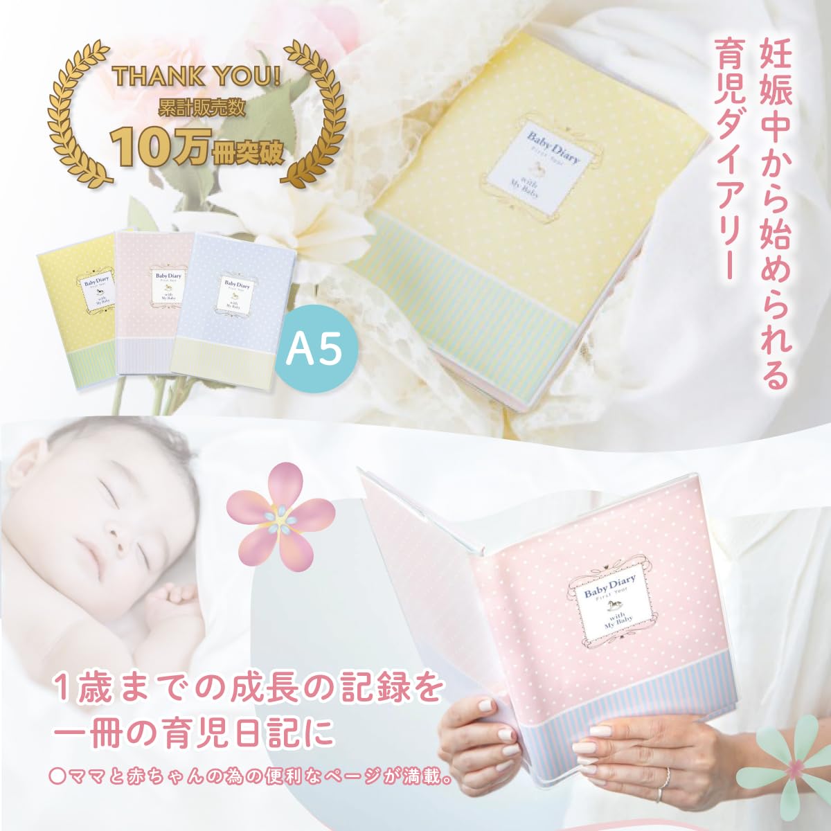 No282アンティーク 古書 洋書 赤ちゃん日記 成長記録 育児日記 No282