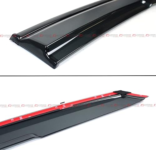 Miniatura 4 de Visera de ventana tintada de humo con ribete negro de alta calidad, deflector con clips compatibles con Honda Civic Hatchback LX EX Sport Touring