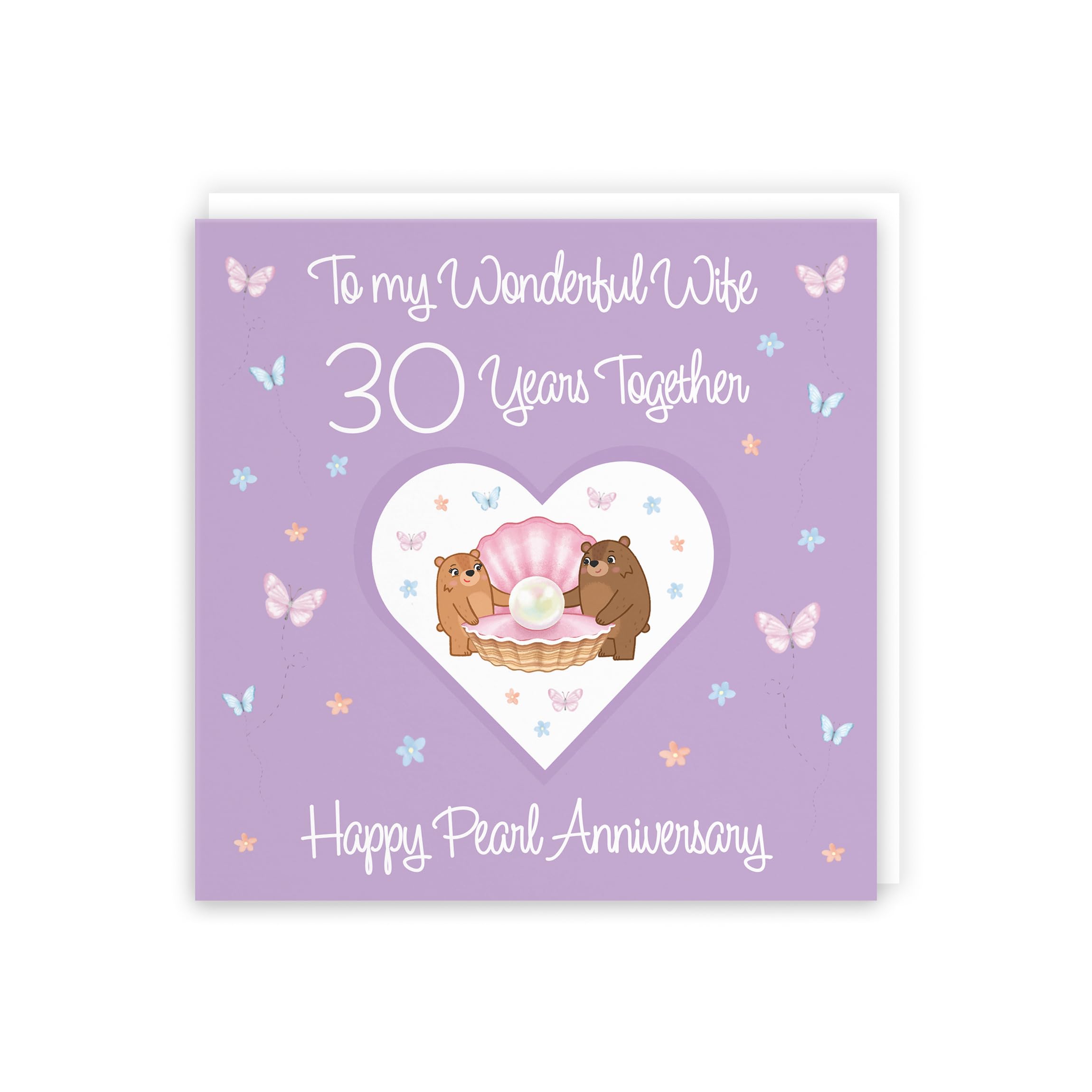 Hunts England, Wife 30th Anniversary Card, 30 Years, Pearl Anniversary, Romantic Meadows, Fun Card - Image 3