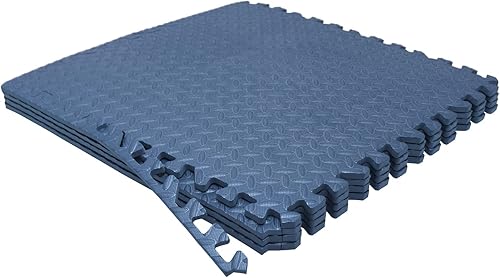 Vista 94 de HTTMT - Alfombra blanca 4 x (16 pies cuadrados) para gimnasio, 24 x 24 pulgadas, espuma EVA, ejercicio entrelazado, rompecabezas de fitness, tapete