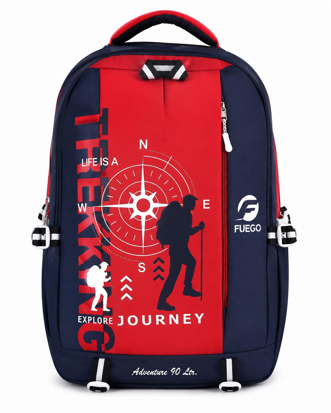 Trekking Adventure Backpack 90 Ltr, Navy Blue & Red-picture-31