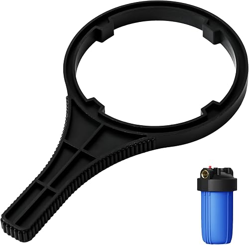 Heavy Duty Water Filter Wrench (6.38" Max Inner Diameter) for Big Blue-Style Filter Housings, fit for Whole House Water Filter Systems Using 4.5"x 10" or 4.5"x 20" Cartridges -Resistant to Deformation