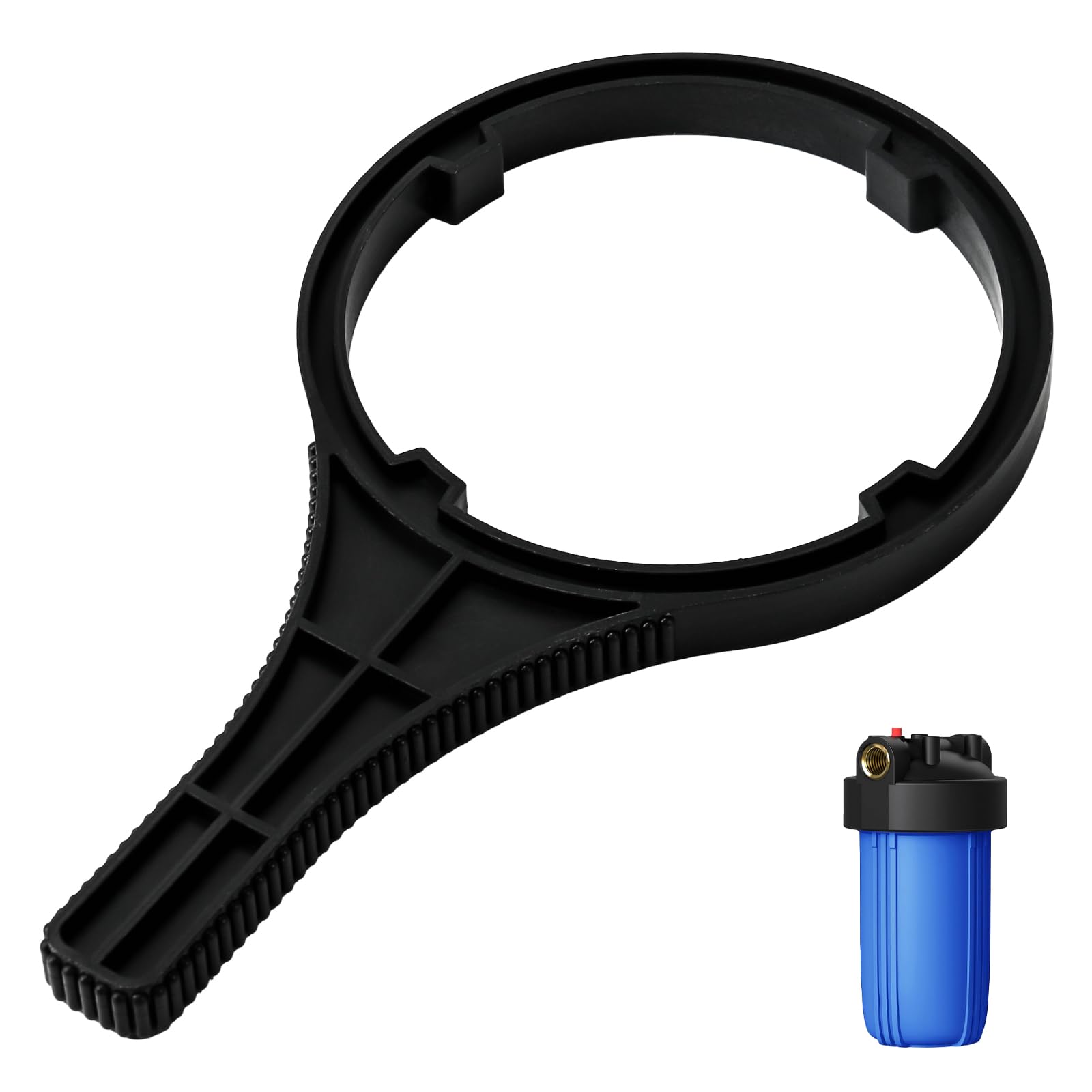 Heavy Duty Water Filter Wrench (6.38" Max Inner Diameter) for Big Blue-Style Filter Housings, fit for Whole House Water Filter Systems Using 4.5"x 10" or 4.5"x 20" Cartridges -Resistant to Deformation-picture-29