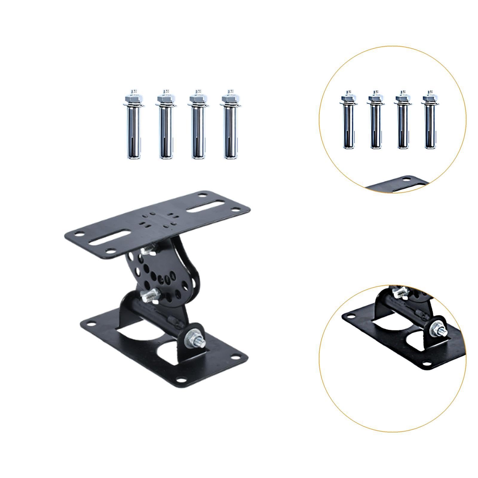 Qianly Soporte de Altavoz para Altavoces con Base Metálica Compacta Soporte Ajustable de Pared Y Techo Instalación Simplificada Compatibilidad Universal, Versión Horizontal