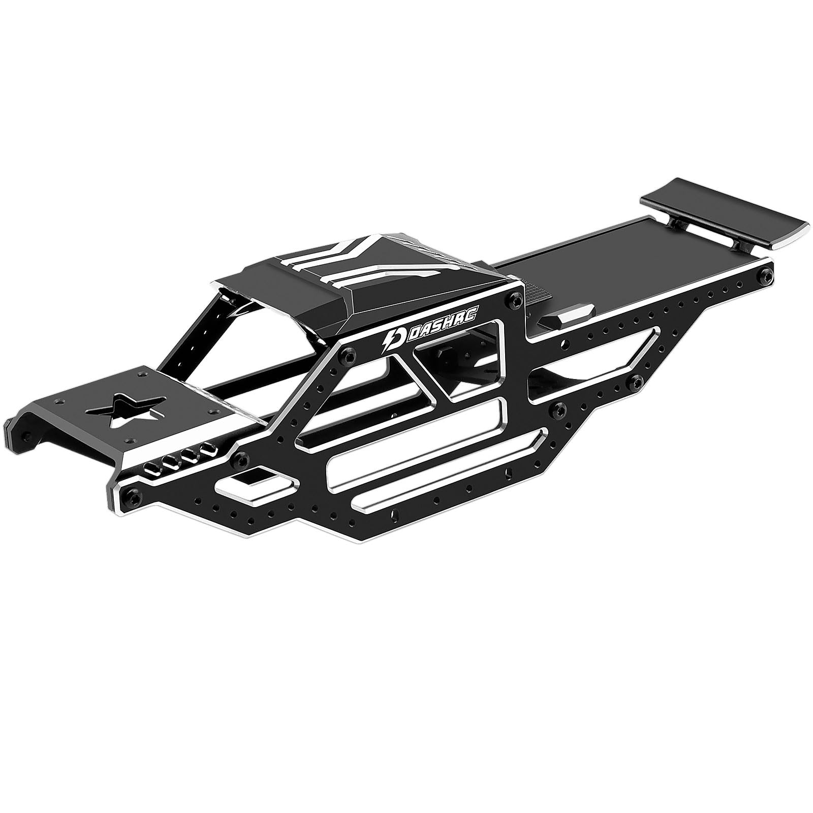 DashRC SCX24 Warthog LCG Chassis Frame Kit, Aluminum Body Shell Rocks Cage Buggy Chassis for 1/24 RC Rock Crawler SCX24 Gladiator Bronco, C10, JLU