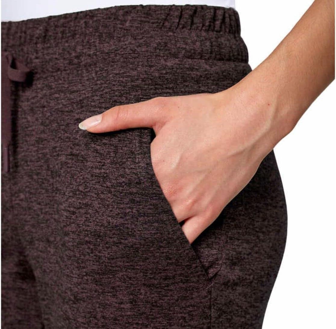 Mondetta Women's Brushed Peached Melange Jogger Pant with Pockets - Image 4