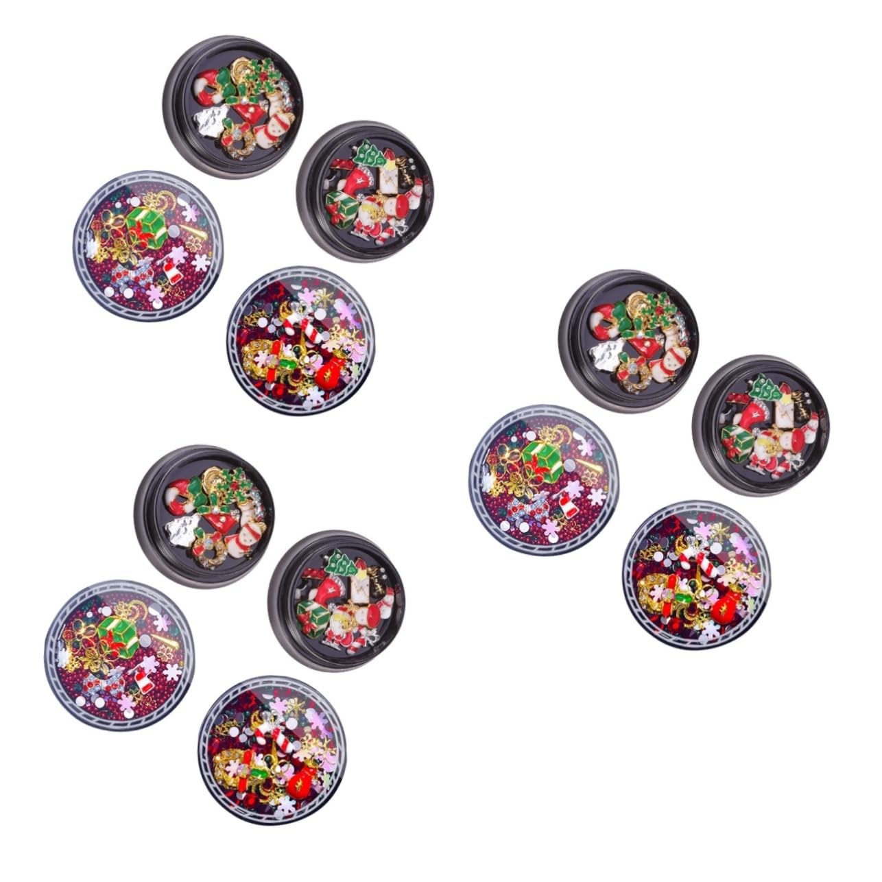 FRCOLOR 3 Juegos de Pegatinas para Uñas con Diseño de de Nieve Navideños de Imitación 3d Adornos para Manicura Kit de Decoración de Uñas para El Hogar 4 Cajas X 3