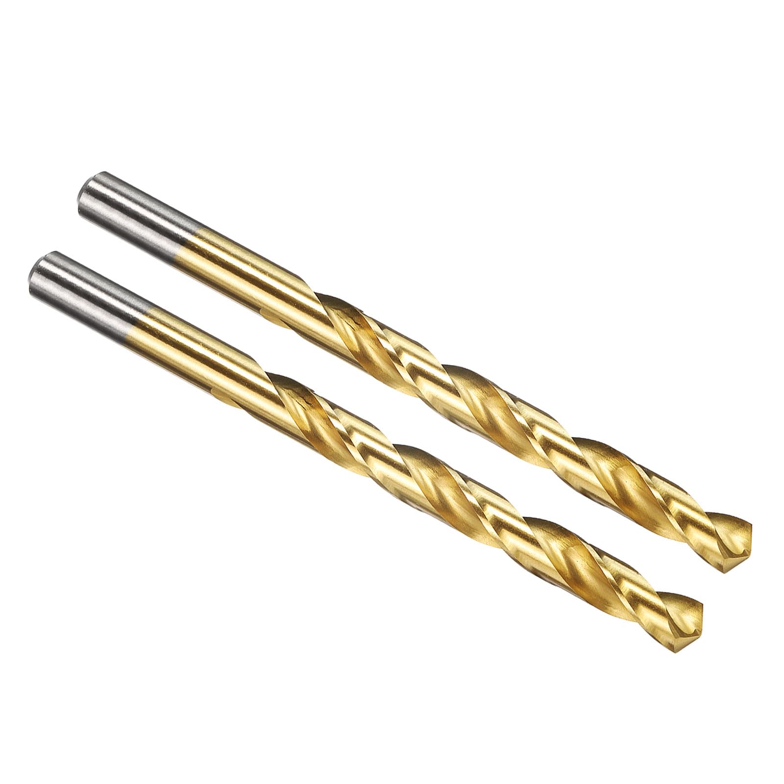 PATIKIL 7.9mm Drill Bit 5/16", Jobber Straight Shank 4341 High-Speed Steel 135° TiN Coated for Medium-hard Metal Steel Acrylic - 2 Pack