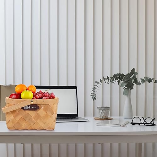 Miniatura 8 de Happyyami 1pc Flowerpot Sundries Storage Basket Seagrass Storage Basket Natural Wicker Basket Picnic Baskets Easter Outdoor Basket Creative Fruit