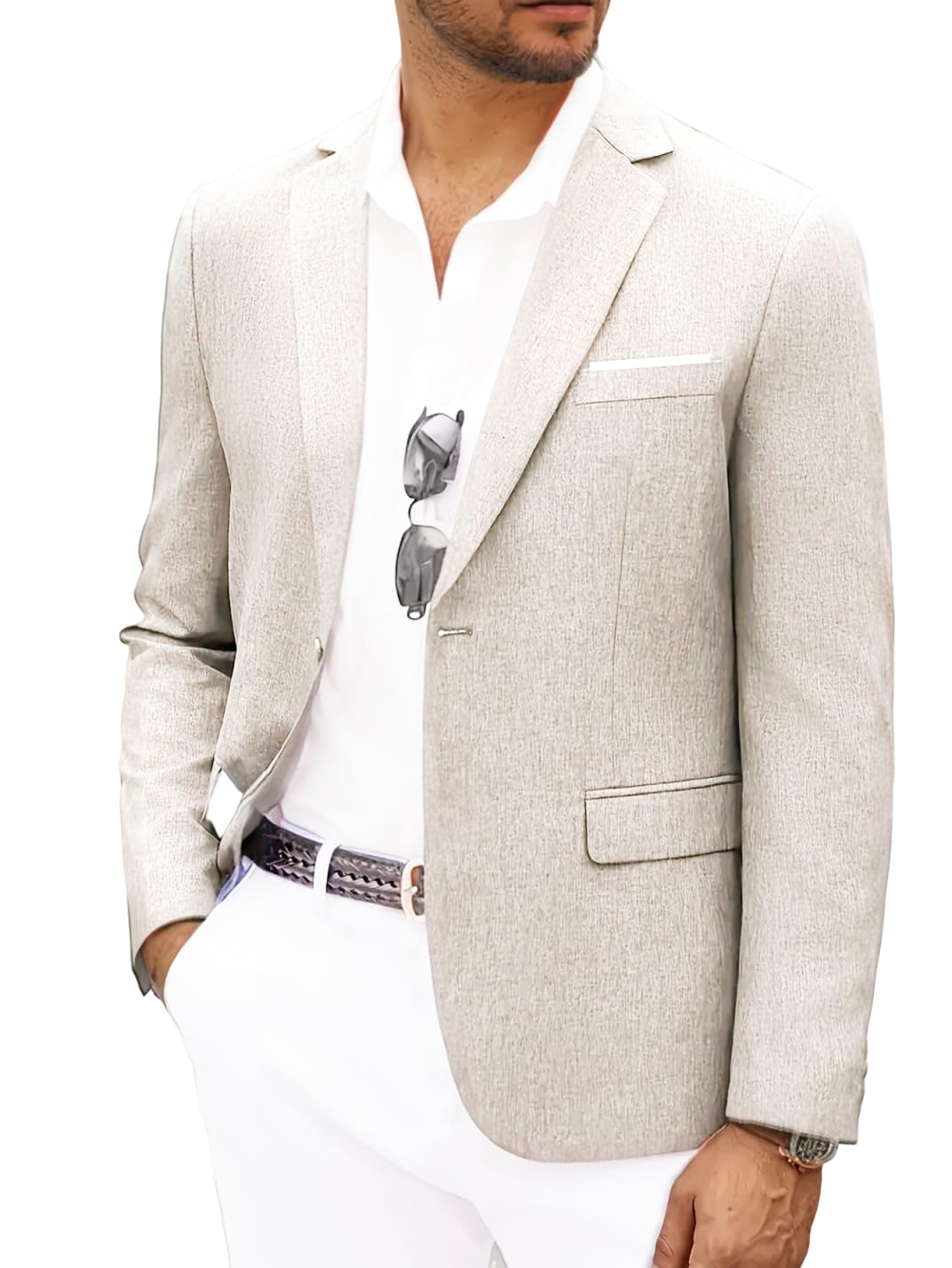 Blazer décontracté pour Homme - Coupe ajustée - avec Un Bouton - pour Le Travail Quotidien et Les fêtes de Fin d'année