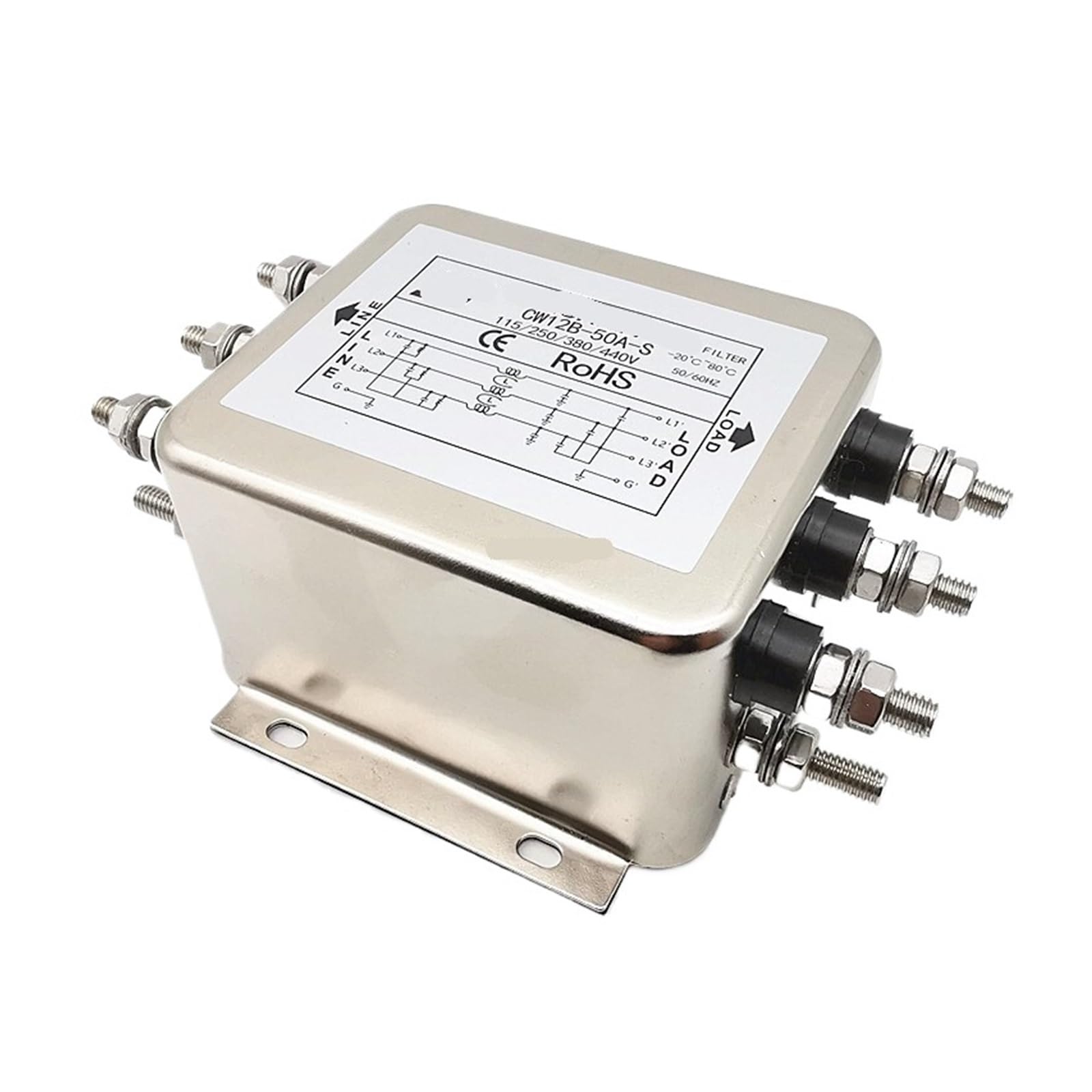 Coszwqdp One Color Three-Phase 380V Power Filter Cw12b-30A-S 30A 50A 60A Anti-Interference Inverter(Cw12b-50A-S 50A)