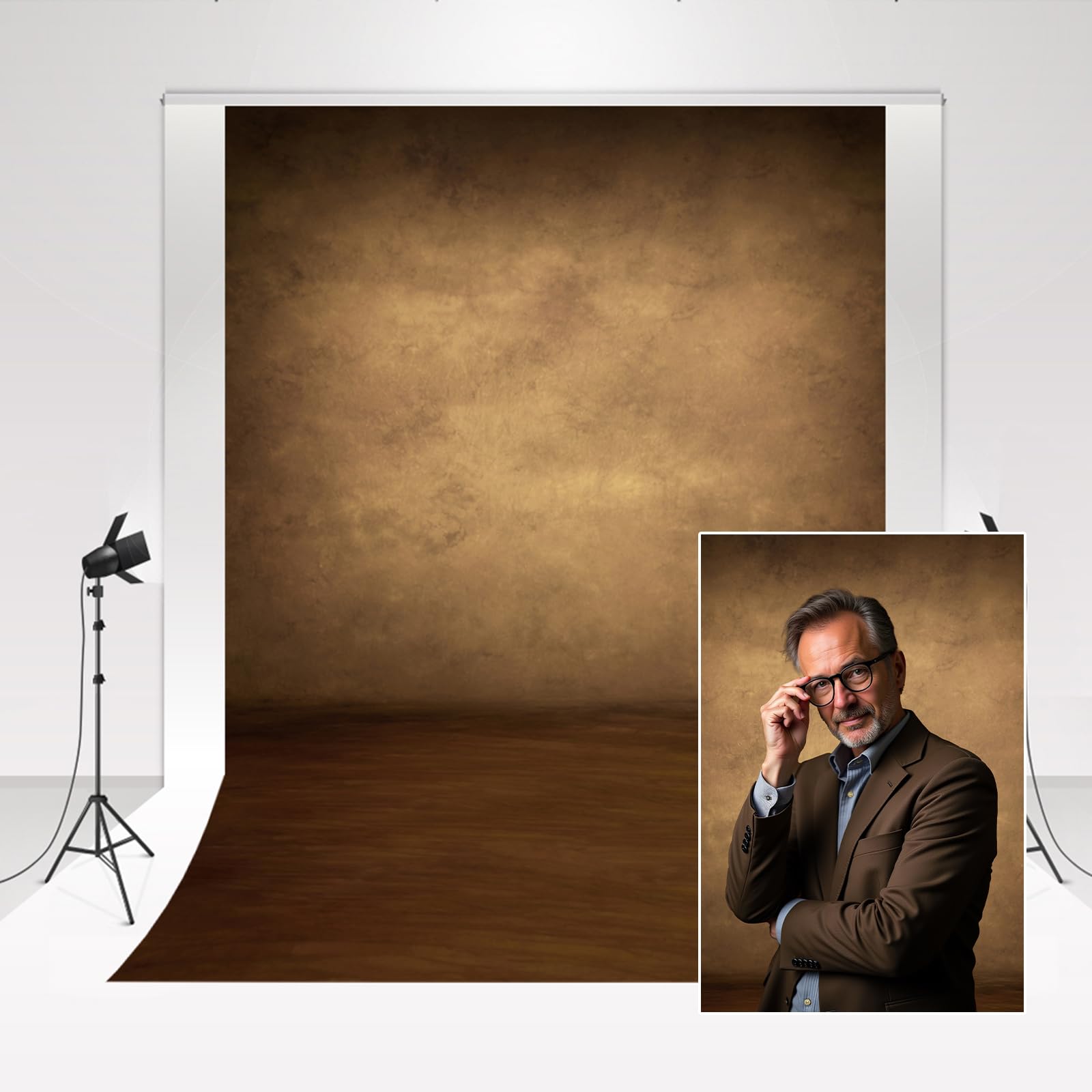Kate Background Smoky Brown Photo Studio Backdrop 2 * 3m/6.5 * 10ft Textured Microfiber Ritratto Fotografia Backdrop Watery Ripple Brown Floor Photo Backdrop per la riunione di famiglia Newborn
