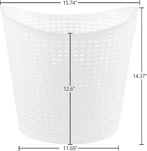 Miniatura 3 de Sadstory - Cesta de plástico para la ropa sucia de 40 L, cestas grandes de plástico, color blanco, paquete de 6