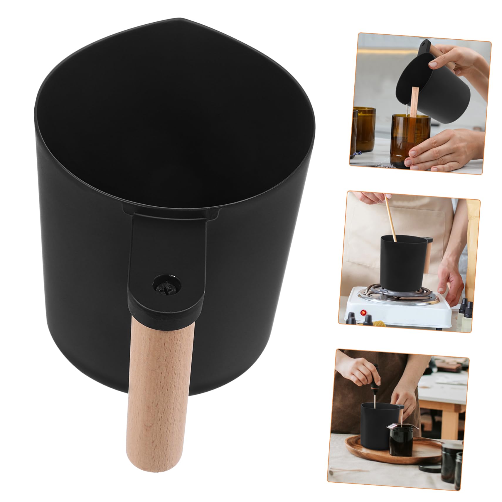 Housoutil 2 Piezas Taza de Aluminio Derretir Cera de Velas Elaboración de Velas Artesanales y Control de Temperatura Preciso