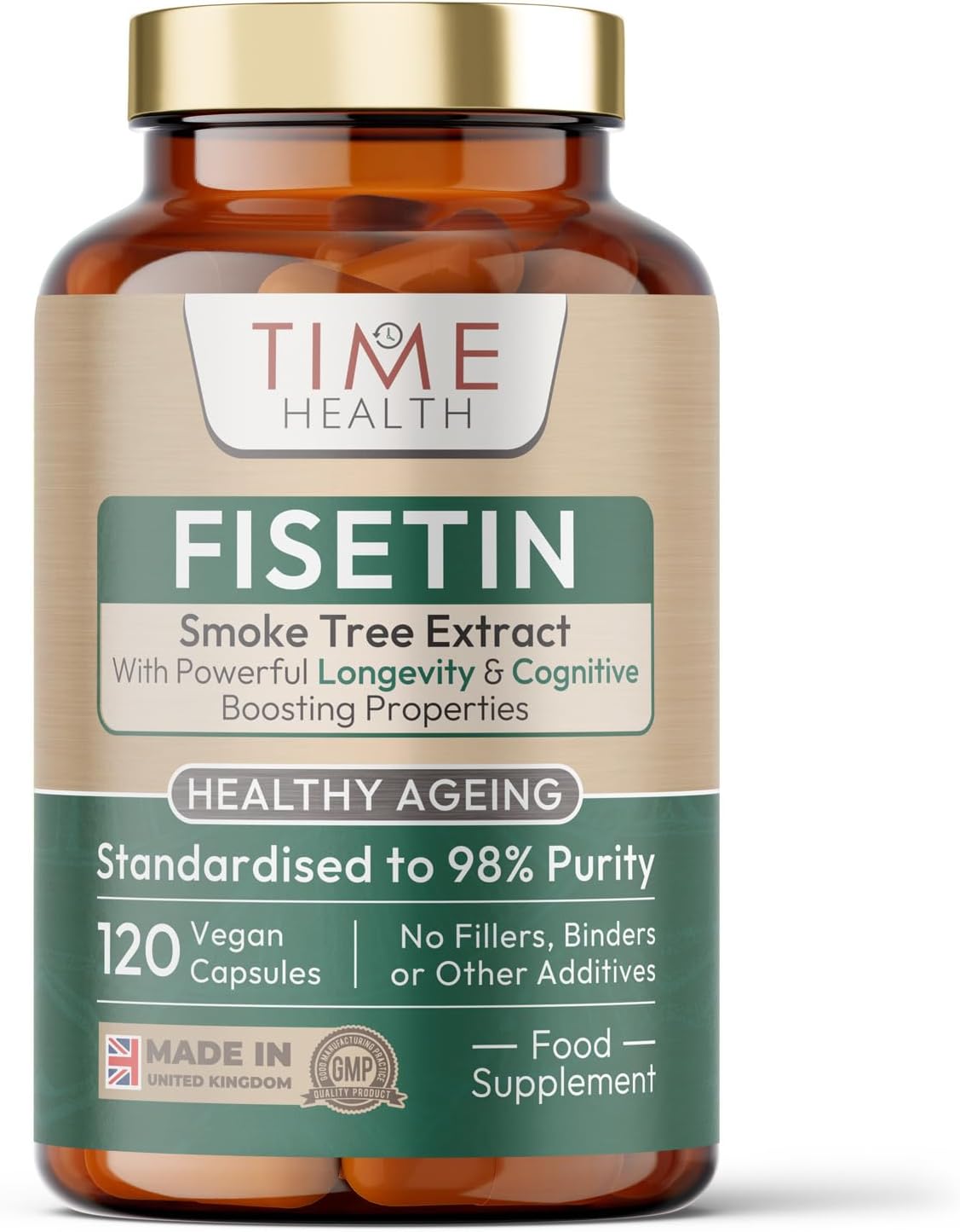 Fisetin - Ultra Pure - 100mg - 120 Capsules - Anti-Ageing - Autophagy - Senolytic - GMP Standards - UK Made - Vegan