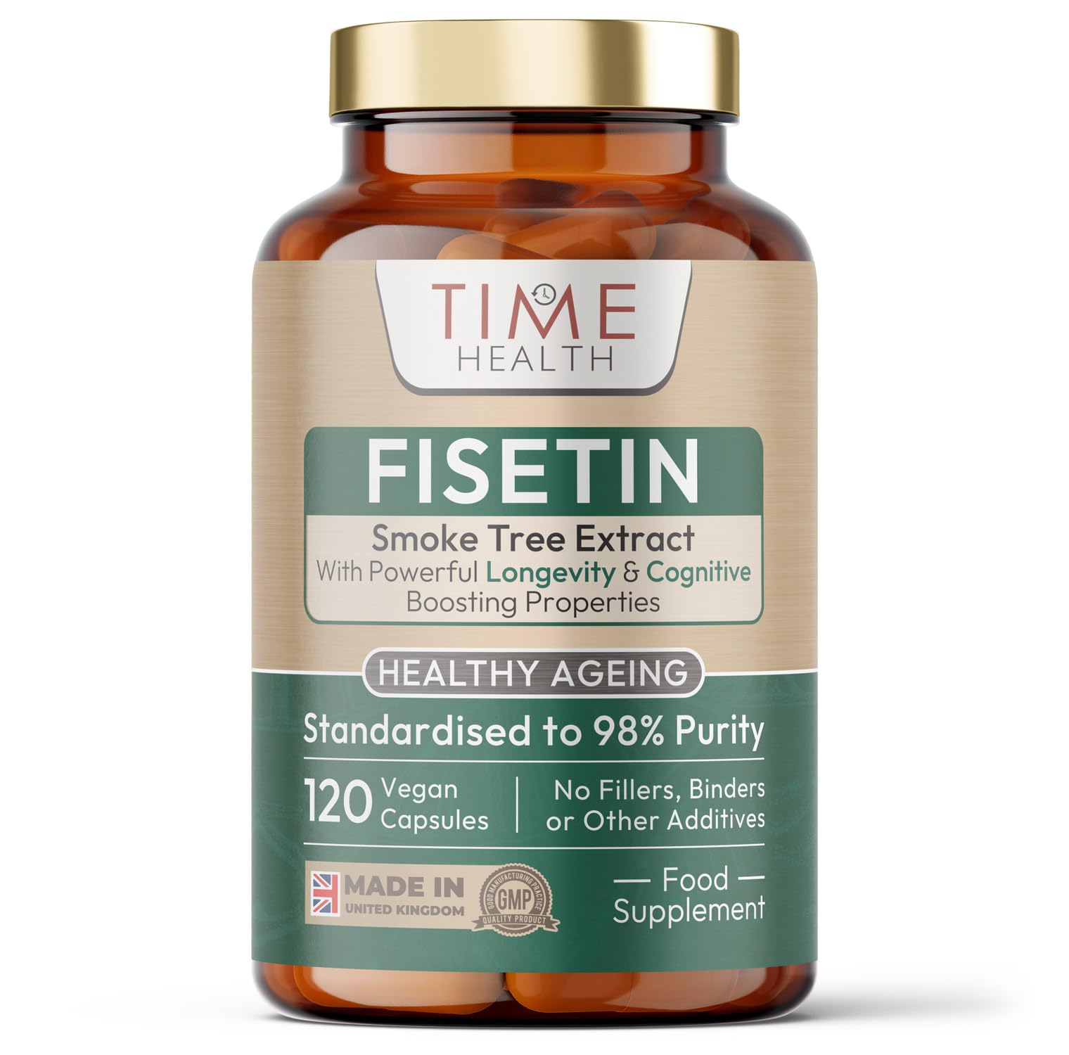 Fisetin - Ultra Pure - 100mg - 120 Capsules - Anti-Ageing - Autophagy - Senolytic - GMP Standards - UK Made - Vegan