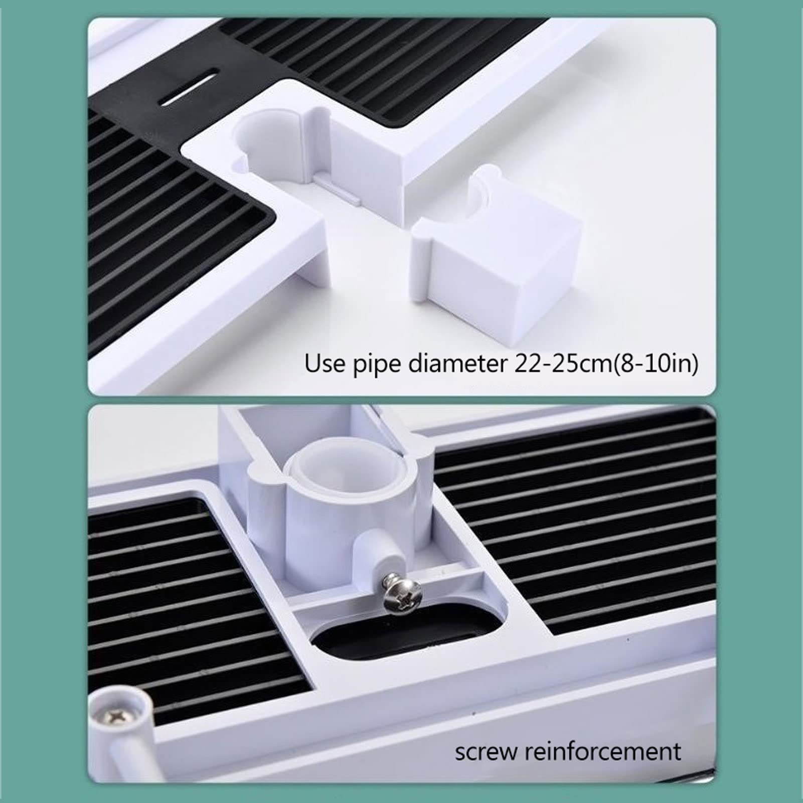 Estante de ducha ajustable, sin taladro, para jabón y champú, estante colgante con ganchos para barra de ducha del hogar, diseño cuadrado negro