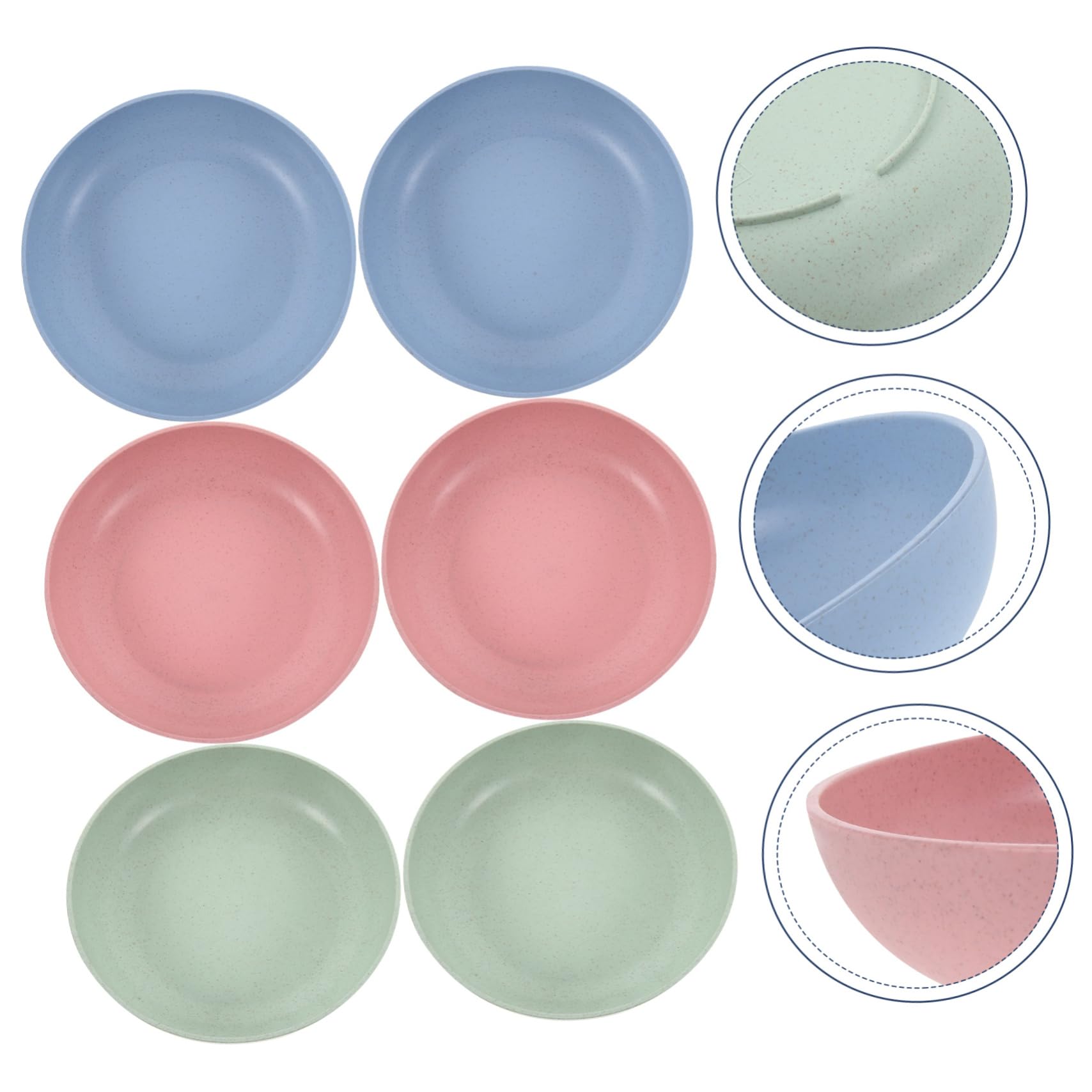 HEALEEP Cat Food Bowls for Indoor Cats 6pcs Elevated Plastic Bowls Non-Slip Base Sturdy Dishwasher Safe