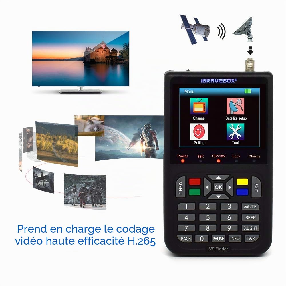 Détecteur de Satellite numérique, Compteur de Satellite, détecteur de Satellite LCD, Compteur de Signal Satellite numérique, détecteur de Satellite avec écran numérique LCD de 3,5 Pouces