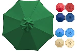 Patio Umbrella 9 Foot Replacement Canopy for 8 Ribs Only