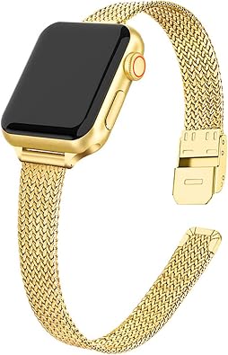 Slim Milanese Loop Band for Women Compatible with Smart Watch Band 38mm/40mm/41mm/42mm Lightweight Comfort Stainless Steel Magnetic Strap for iWatch Series 10/9/8/7/6/5/4/3/2/1/SE/Ultra