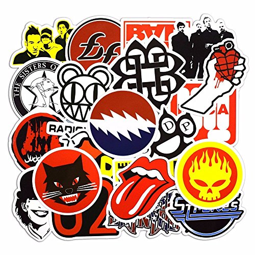 SparkTime Autocollants Rock & Roll [Lot de 50] Stickers Rock & Roll Cover