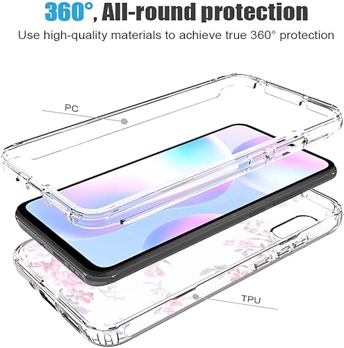 Miniatura 3 de Funda para Redmi 9A M2006C3 para LGpara Redmi 9i M2006C3LII con protector de pantalla de vidrio templado, suave 360 cuerpo completo a prueba de