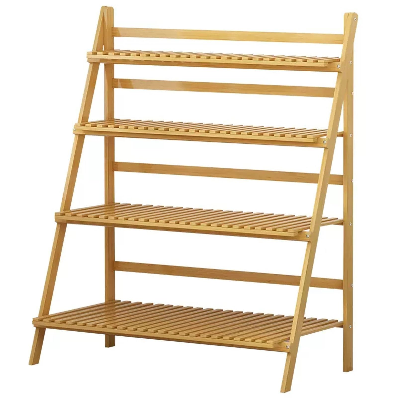 SnamicE Bamboo Plant Stand Storage Rack 4 Tier Plant Shelf Organizer for Flower Pot Display Multifunctional Plant Holder for Home Patio Balcony Garden,4tier19.7