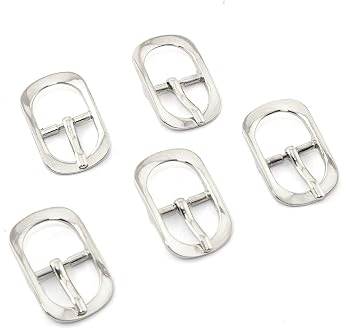 5pcs Halter Buckle 5/8" Silver Oval Center Bar Belt Buckles Single Prong Strap Buckles Tri-Glide Slide Buckles