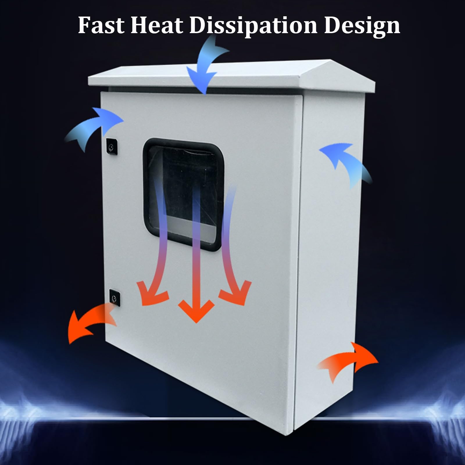 Caja de conexiones eléctricas de acero, caja de conexiones eléctricas grande de doble puerta con bisagras de placa de montaje, proyectos de pared resistentes para electrónica(50x40x25cm)
