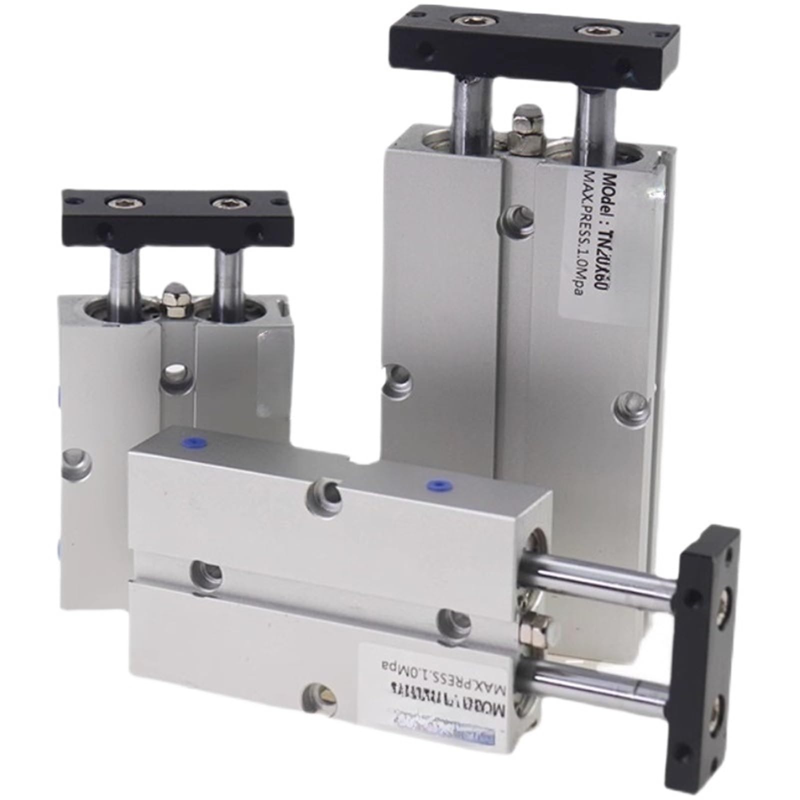 Vérin pneumatique TN anti-torsion à double tige pour machines d'emballage