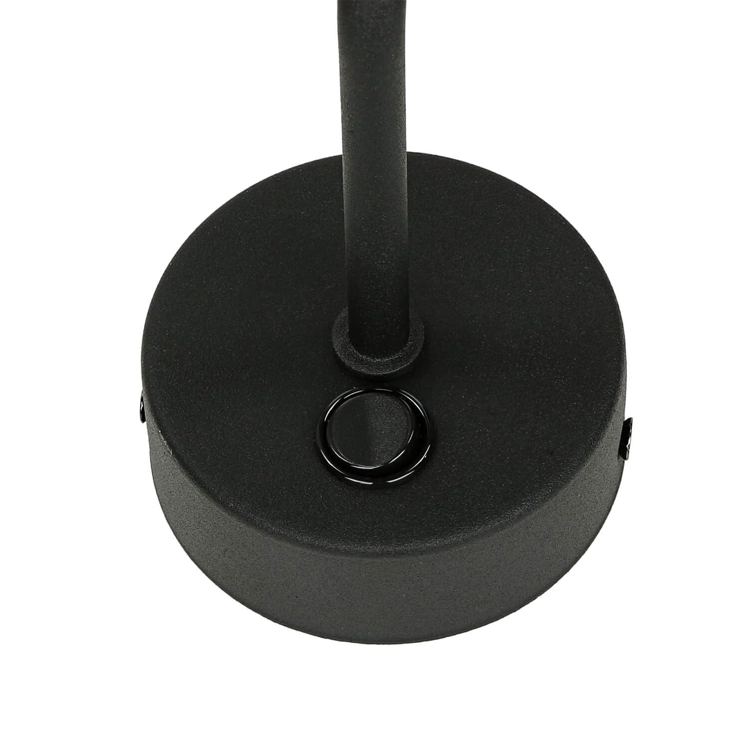Licht-Erlebnisse Wandlampe Stoff Metall Schwarz Schlafzimmer Wohnzimmer Flur H:24 cm E27 max. 60 Watt wohnlich Bauhaus Wandleuchte Esszimmer MAJA