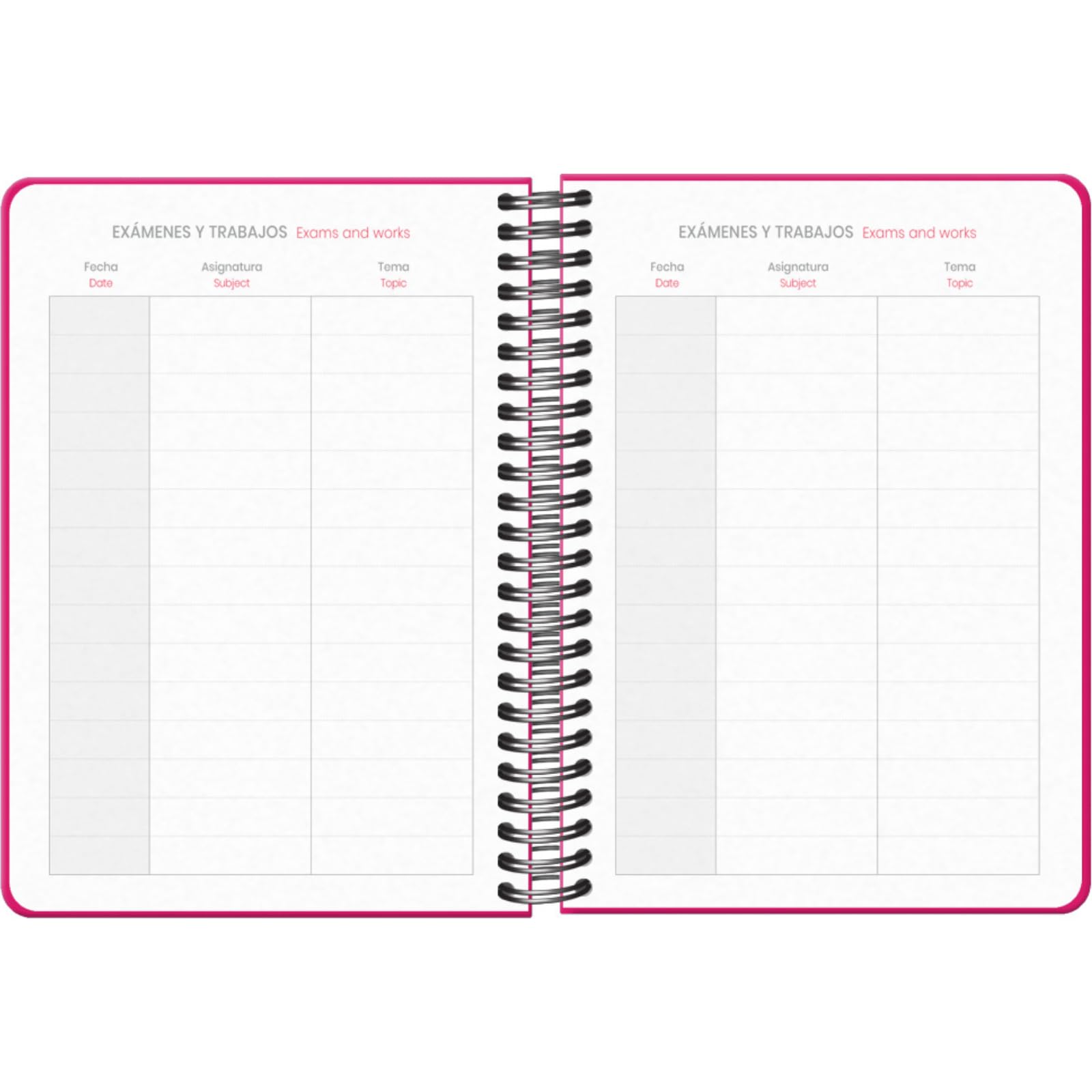 Dohe, School Planner 2025 2026, Week to View, A5 Size (15x21 cm), Spanish and English, Double Spiral Binding and Elastic Band - Image 4