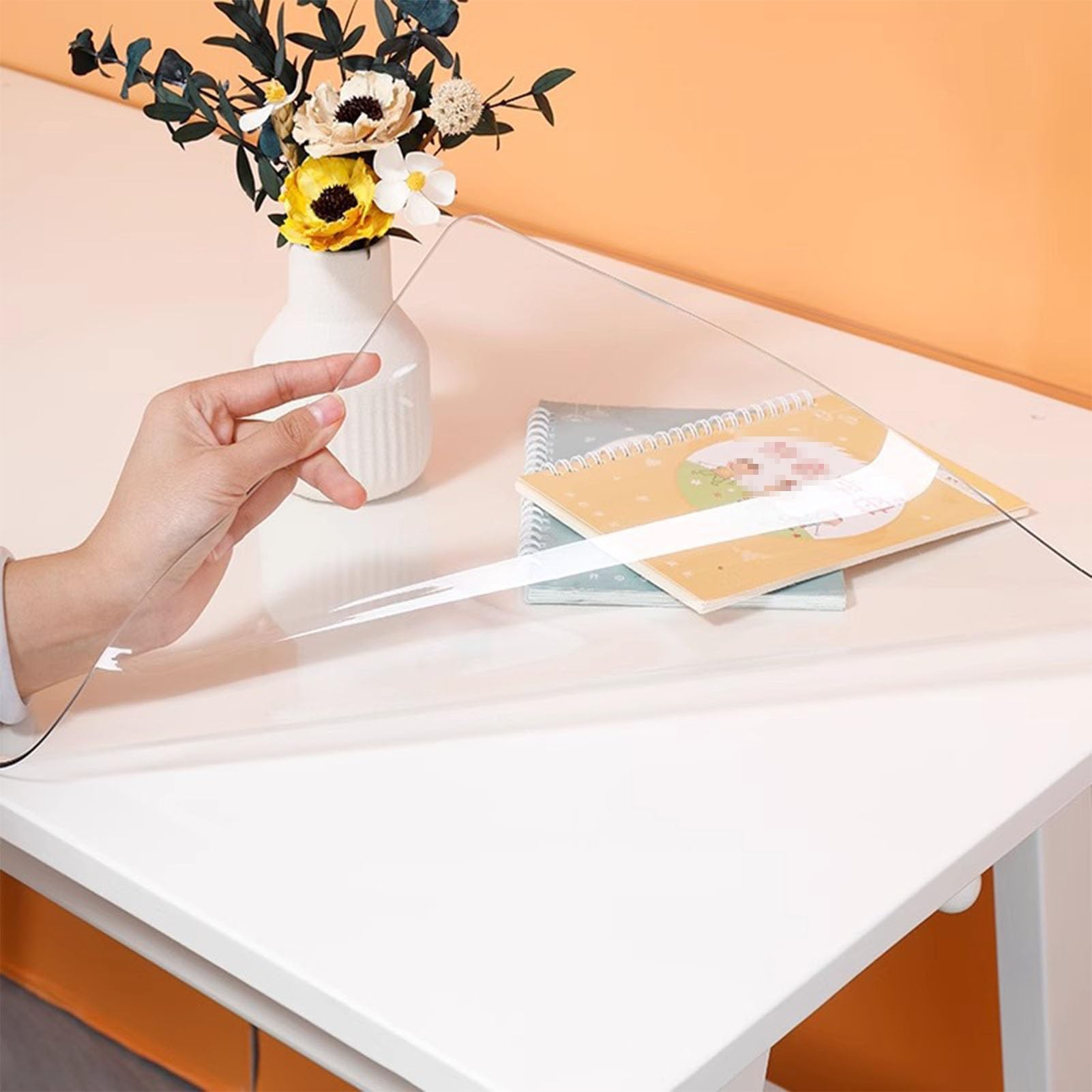 Generico Copritavolo Trasparente Protettivo Tappetino da scrivania in PVC Trasparente Spesso 2 mm, Tappetino da scrivania Trasparente Impermeabile, Tappetino Protettivo da scrivania(60 * 140cm)