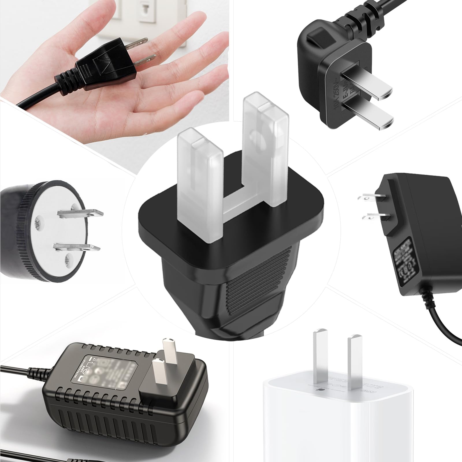 10 coperture per presa di alimentazione a 2 pin, copertura a prova di bambino per presa di alimentazione, adattatore per caricabatterie USB standard USA, accessori antiruggine, non adatto per spine