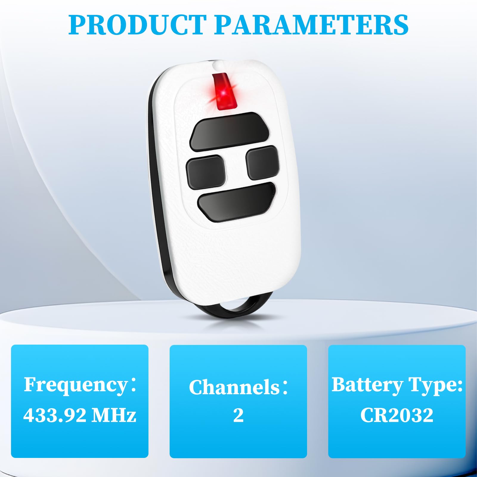 433.92 MHz Garage Door Remote, 3 PCS Garage Door Opener Remote Control, 4 channels, Compatible with GTI2/4, GT2/4, Mio TR2/4 - Image 3