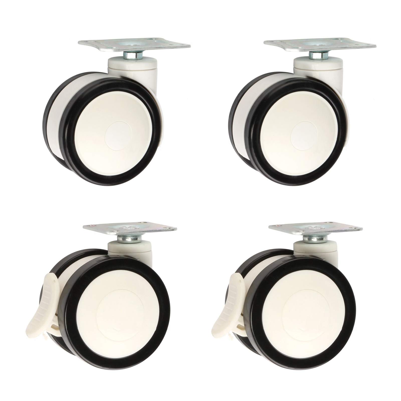 Roulettes pivotantes doubles de remplacement pour meuble chariot et équipement de beauté 62mm