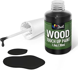 DWIL Wood Touch Up Paint - 1.5 Oz Pen for Refinishing, Quick-Dry Paint for Scratches, Chips and Spots on Furniture, Cabinets, Doors, Tables, and Dressers (Black)