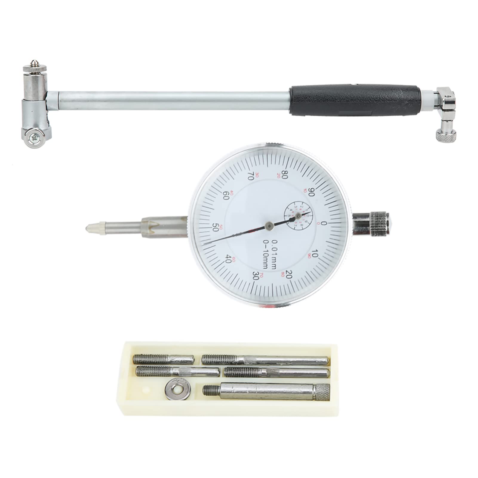 Calibro alesaggio del quadrante, indicatore del quadrante Alesaggio Gage 50-160MM Indicatore del diametro Kit del cilindro del cilindro di misurazione, asta di prolunga