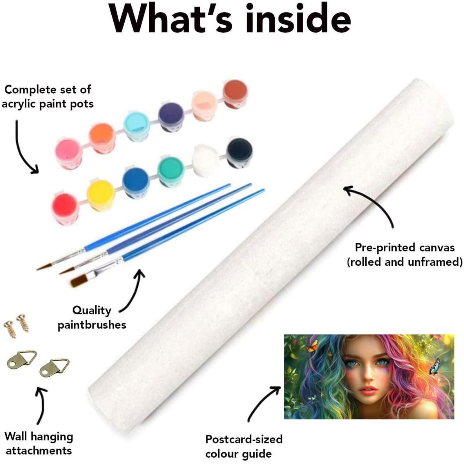 Kobieta Malowanie według numerów dla dorosłych, DIY Malowanie według numerów Dorosłych, Motyl Paint By Numbers Adult Obraz olejny na płótnie z 3 pędzlami i pigmentem akrylowym Dekoracja domu, 50 x 100