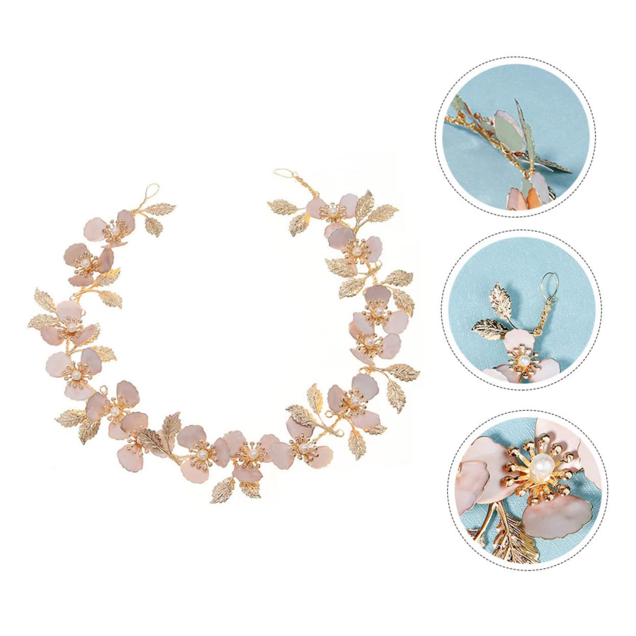 FOMIYES 3piezas Accesorios Cabello De Novia Perlas Tocado Floral Elegante Para Bodas Especiales Decoración Cabello De Novia