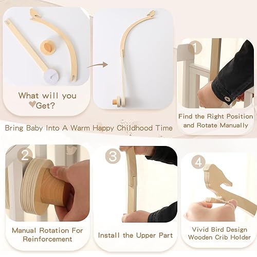 Miniatura 6 de Brazo móvil para cuna para guardería  Brazo móvil para cuna, colgador móvil para cuna de bebé, decoración de guardería para niñas, niños, cuna de