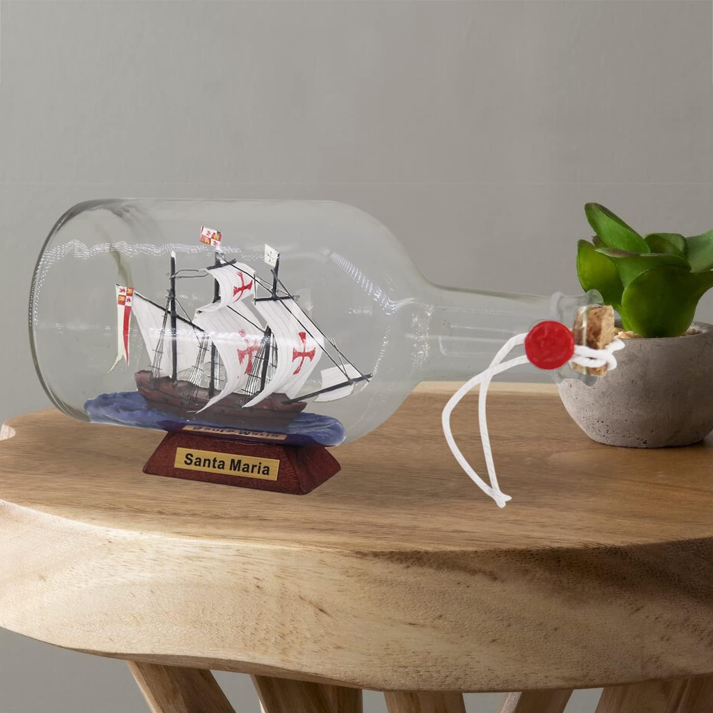 Decorazioni Modello Barca a Vela Classica, Barca a Vela in una Bottiglia, Nave Modello Finita in una Bottiglia di Vetro, Regali Commemorativi Artigianali (22 * 9 * 11cm)