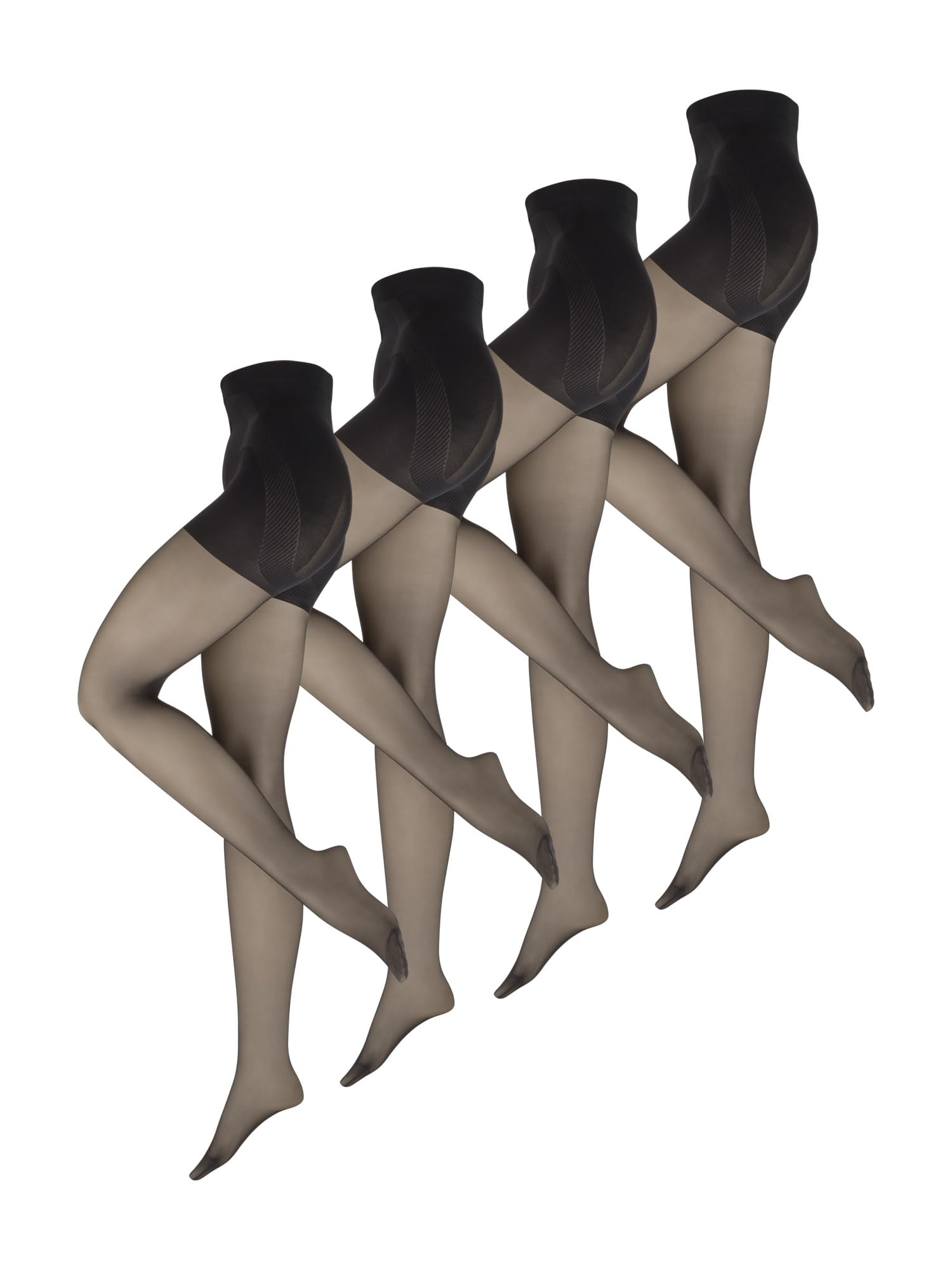 NUR DIE Damen Strumpfhose Goodbye Laufmaschen Shape 20 DEN 4-Pack - formende Strumpfhose mit Anti-Laufmaschen Effekt, natürlich transparent & bequem