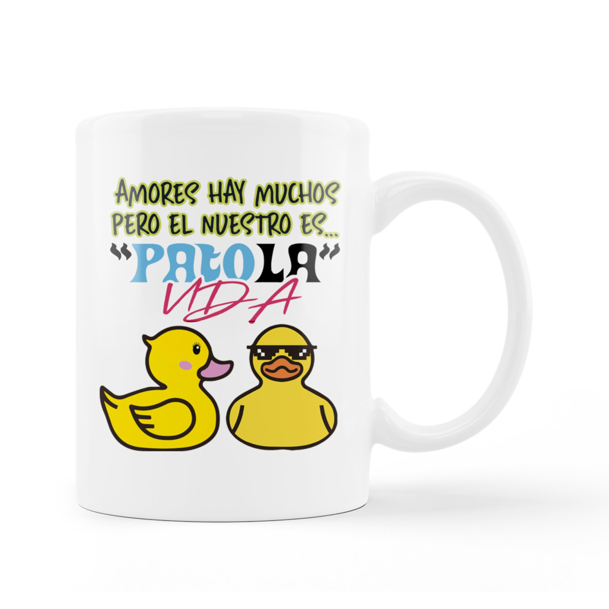 LINFORMAL TAZA PATO PARA SAN VALENTIN | DIA DE LOS ENAMORADOS | TAZA TE QUIERO PATO LA VIDA | CERAMICA DE 350ML | TAZAS ORIGINALES PARA REGALAR (PATO HETERO)
