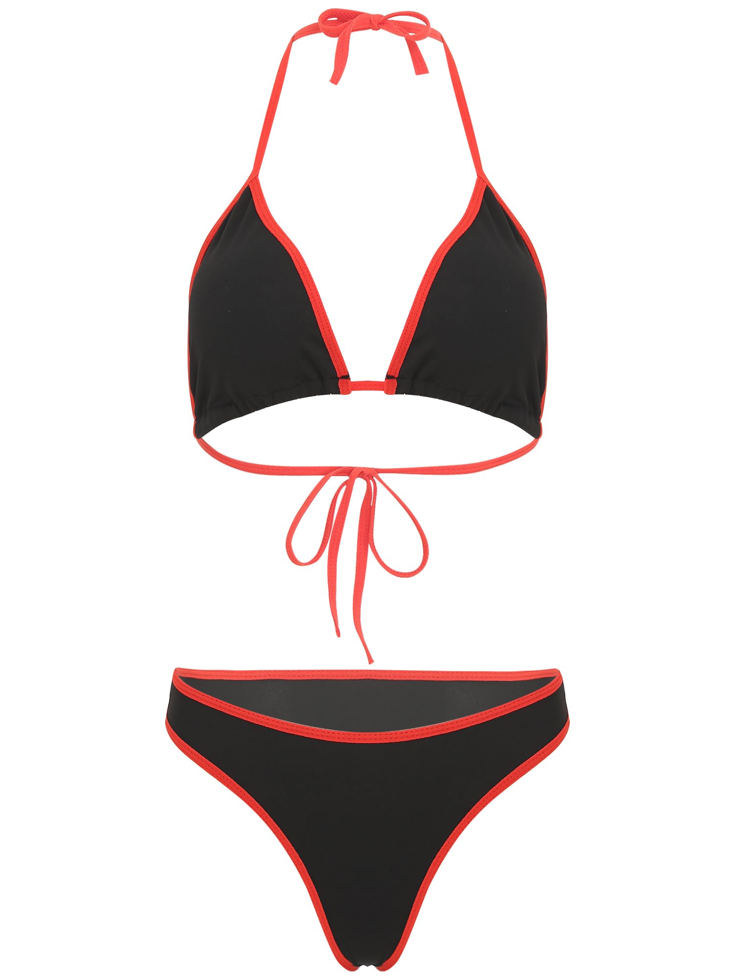 Women Sexy Brazilian Bikini Set 2 Piece Spaghetti Strap Top Thong Swimsuit Bathing Suit