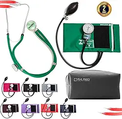 Aparelho Pressão Esfigmomanômetro Aneroide + Estetoscópio Rappaport Duplo P.A. Med
