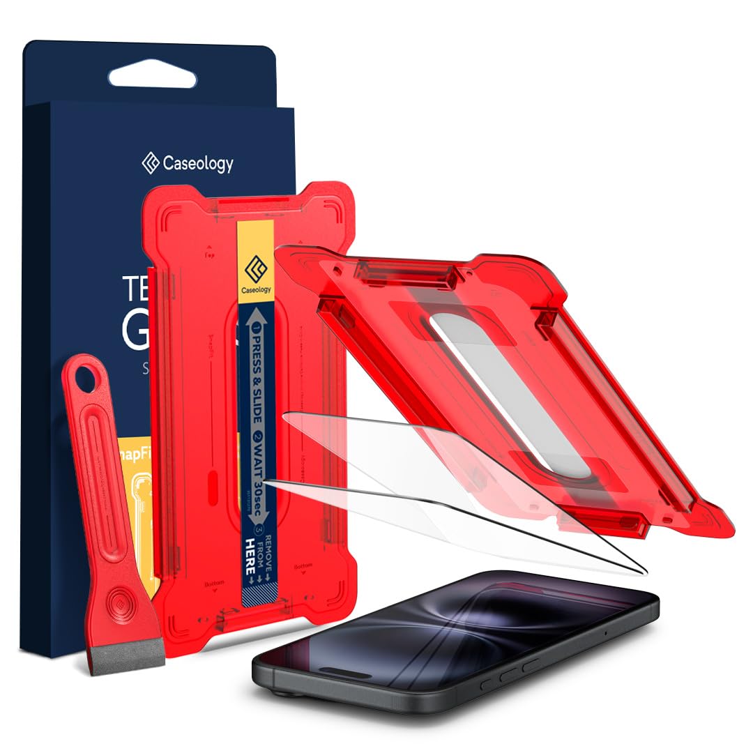 CASEOLOGY by Spigen Snap Fit for iPhone 16 Plus Screen Protector [Tempered Glass with Installation Kit] [Anti-Scratch] Screen Guard Protector for iPhone 16 Plus - 2 Pack (B0CYNZMXWC) Amazon Price History, Amazon Price Tracker