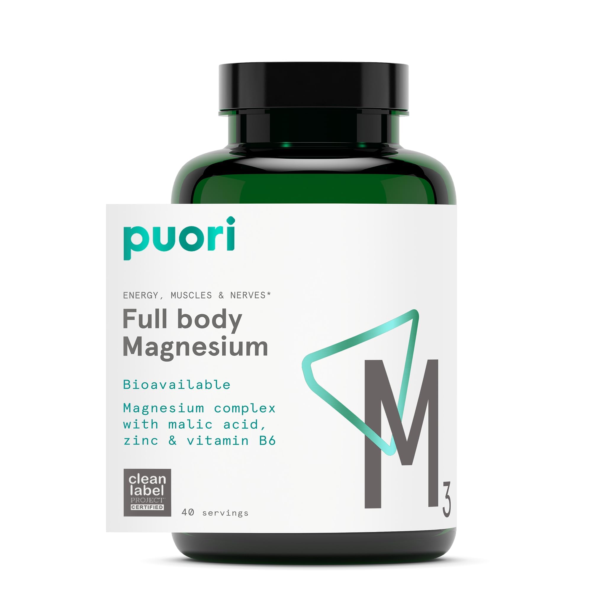 - Puori Magnesium Complex Supplement - High Absorption Magnesium Taurinate & Gluconate, Zinc, Vitamin B6 & Malic Acid for Sleep Support, Immune & Bone Health & Muscle Recovery - 120 Vegan Capsules