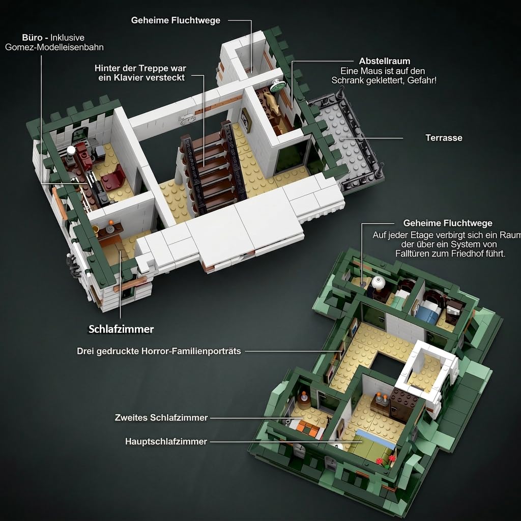 Geisterhaus Modular Building Set für Erwachsene | 3378 Teile Gotisch Castle Ritterburg, Halloween Mittelalter Burg, Horror Klemmbausteine Haus, Haunted House